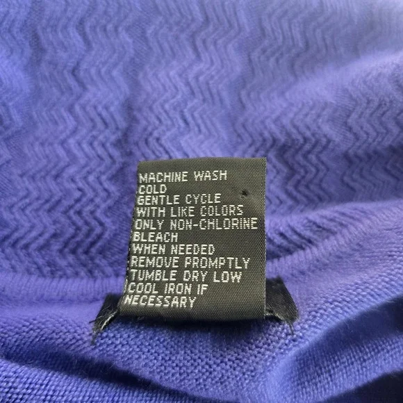 RQT Cowl Neck Knit Sweater 3/4 Sleeve Pullover Top Woman Extra Large Blue/Lilac - Picture 8 of 9